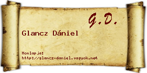 Glancz Dániel névjegykártya